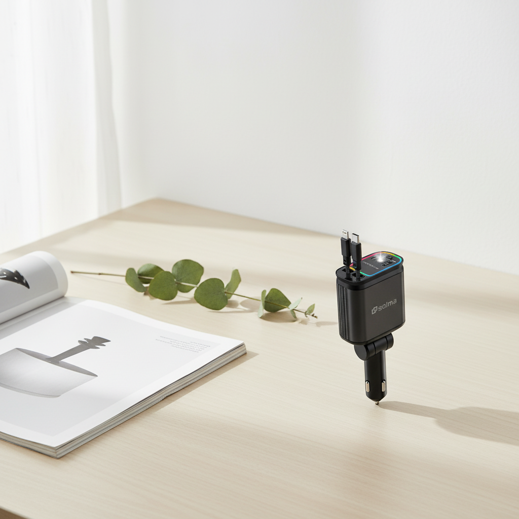 Chargeur de voiture USB-C 4-en-1 – Design Ciel Étoilé